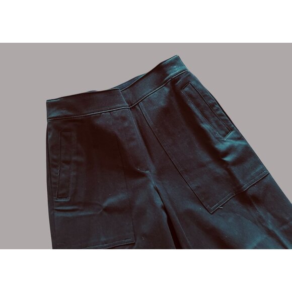 The Perfect Pull-On Crop Wide Leg Ponte Pants Black Size Med/P - Picture 6 of 9